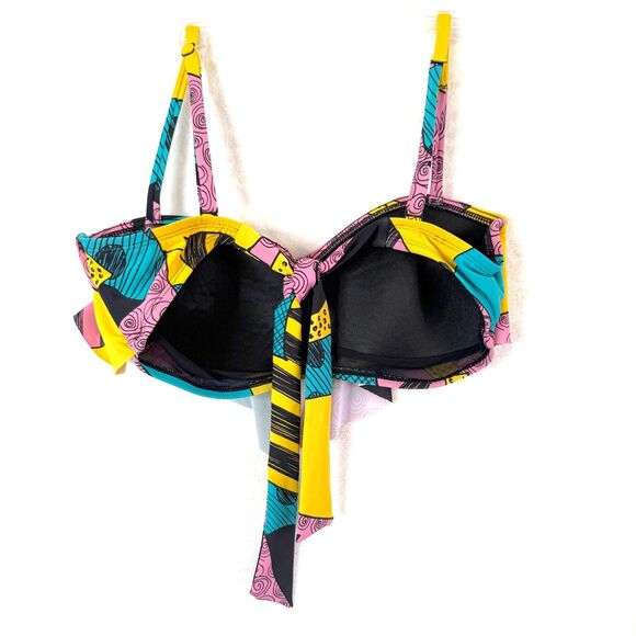 Disney Nightmare Before Christmas Sally Bikini Ruffled Flounce Swim Top Womens M - Picture 3 of 7